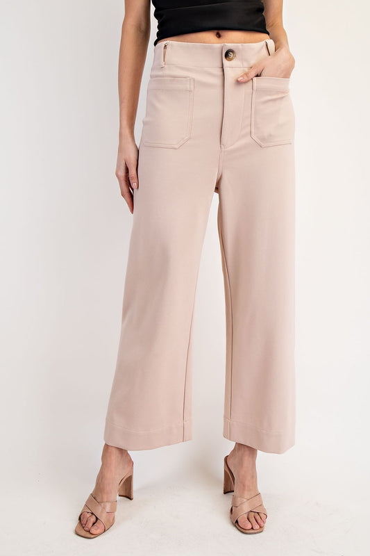 Patch Pocket Straight Leg Pants