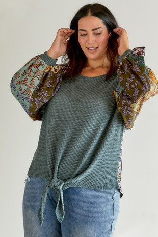 Round Neck Printed Top